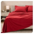 thumbnail image 2 of Super Soft Fleece Sheet Set - Queen Size - Extra Plush Polar Fleece, No-Pilling Bed Sheets - All Season Cozy Warmth (Queen, Red), 2 of 9