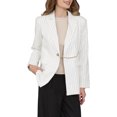 thumbnail image 4 of INSPIRE CHIC Women's Striped Blazers Lapel Collar Chain Decor Long Sleeve Work Office Jackets L White, 4 of 5