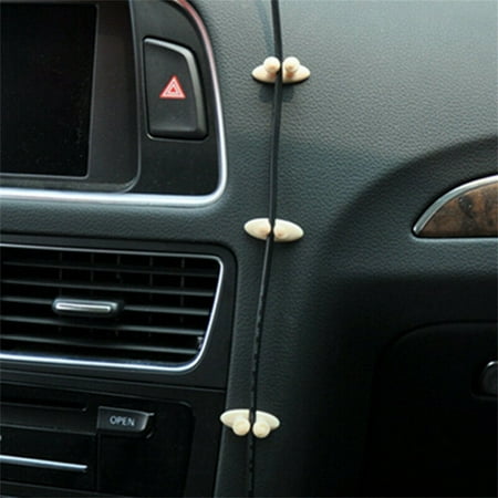 Acaige 8x Car Wire Cord Cable Holder Tie Clips Line Fixer Tidy Organizer Drop Adhesive