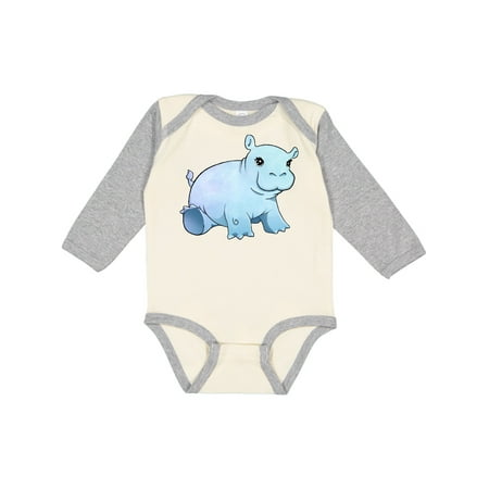 

Inktastic Cute Baby Hippo Gift Baby Boy or Baby Girl Long Sleeve Bodysuit