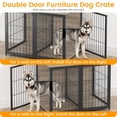 thumbnail image 4 of EastVita Dog Crate Furniture,Wooden Dog Crate End Table with Flip Top and Movable Divider,42.5 Inch Dog Cage with Storage Shelves,Large Dog with 3 Doors,42.5"L*27.1"W*63.7"H, 4 of 7