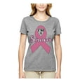 thumbnail image 2 of Wild Bobby Pink I'm A Breast Cancer Survivor Breast Cancer Awareness Women Graphic Tee, Heather Grey, Medium, 2 of 6