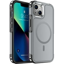 Magnetic for iPhone 13 Case, [Compatible with MagSafe][10 FT Military Grade Drop Protection] [Dual Layer Structure Protection] Non-Slip Heavy Duty Full-Body Shockproof Phone Case,Grey