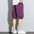 thumbnail image 7 of Khunlpohl Cargo Shorts for Men Big and Tall Loose Casual Elastic Waist Short Sweatpants with Pockets M-4XL, 7 of 7