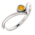 thumbnail image 7 of 14K White Citrine Solitaire Bezel Set "V" Ring in 14k White Gold, 7 of 7