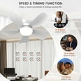 thumbnail image 6 of 1 PACK 16 inch Ceiling Fans with Lights and Remote Control,Low Profile Modern Ceiling Fans with 5 Reversible Blades,3 Colors Dimmable 6 Speeds Quiet, for Bedroom Kitchen Garage,White, 6 of 6