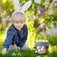 thumbnail image 6 of Easter Basket, Easter Baskets with Handle, Empty Bunny Egg Basket, Easter Baskets Easter gifts basket Personalized, 8", Blue, 6 of 6