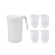 thumbnail image 5 of Jarra de agua de gran capacidad y 4 tazas, ligera, resistente al calor de -20  degreeC a blanco, 5 of 9