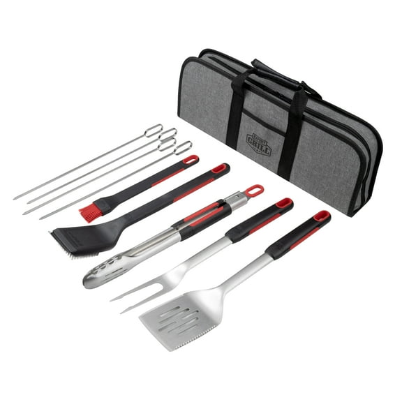 Expert Grill  Grilling Accessories BBQ Grill Tools Set, 10 Pieces Stainless Steel Grill Kit