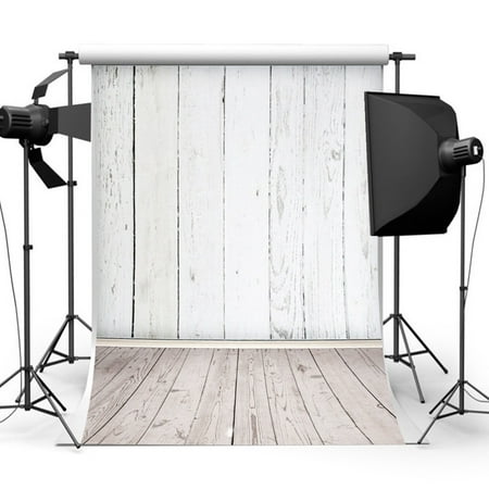 5x7ft White Wood Floor Party Birthday woodenphotographybackdrop Shots Photography Background Screen Backdrop Studio Photo (Your Best Shot Photography)