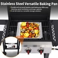 thumbnail image 5 of 3-Burner Propane Gas Grill with Cast Iron Grates, 252 Sq. In. BBQ Grilling Space, Foldable Side Shelves for Portable Outdoor Patio Camping, Black, 5 of 7