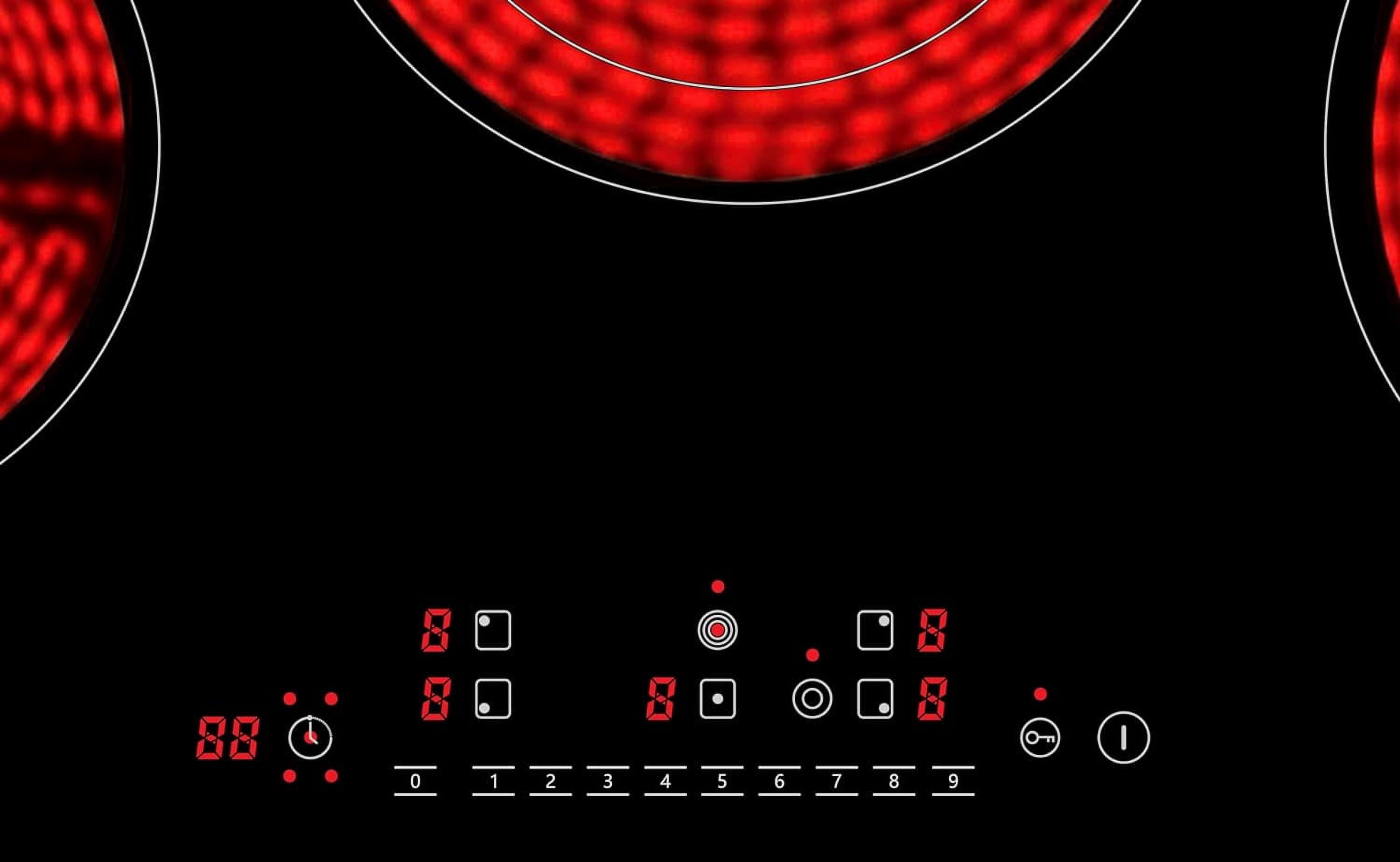 K&H German Designed 5 Burner 30 inch Built-in Electric Stove Top Radiant Ceramic Kitchen Cooktop Touch Control 240V 9000W CE30-8808NF