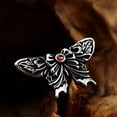 thumbnail image 2 of HIJONES Women Men's Butterfly with Diamond Necklace Stainless Steel Vintage Retro Pendant Chain All Match Sweater Jewelry Red Gemstone, 2 of 3
