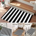 thumbnail image 5 of Black Striped Bathroom Mats 2x3 FT,Non Slip Small Kitchen Mat,Modern Farmhouse Black and White Stripes Washable Soft Backed Front Door Throw Rugs Non-Shedding Indoor Outdoor Doormat for Entryway Sink, 5 of 8