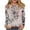 Gray, variant on BangWanChi Long Sleeve Shirts for Women Women's Retro Fashion Classic Print Long Sleeved Round Neck Tops/shirt
