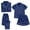 546#Dark blue, variant on HSHMT Pajamas Set for Women Satin Pyjamas Women's Short 4 Piece Pyjamas Short Sleeve Sleepwear And Shorts Set Women Sets Leisure Suit Loungewear