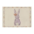 thumbnail image 2 of Yunuuuoa Easter Table Mat Watercolor Floral Checkered Rabbit Design Polyester Placemat for Spring Holiday Dining Kitchen Table Decoration Washable Table Runner, 2 of 6