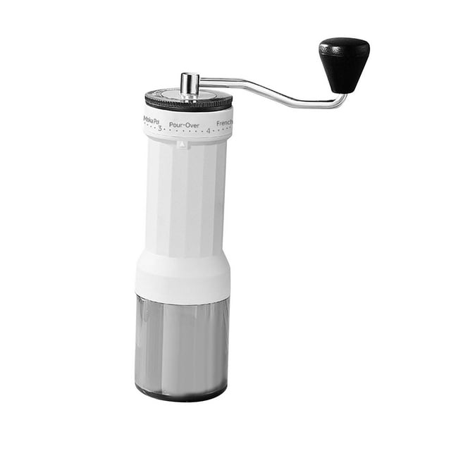Molinillo de café manual con capacidad de 20 g, fácil de transportar, compacto, herramienta para moler café. Blanco