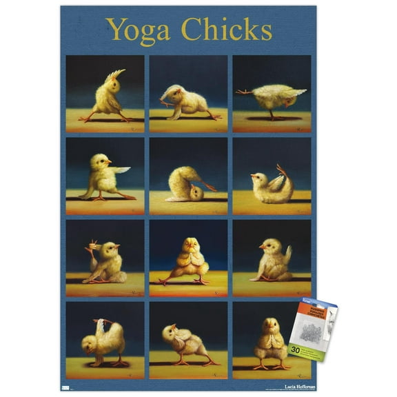 Lucia Heffernan Art - Yoga Chicks Wall Poster with Pushpins, 22.375" x 34"
