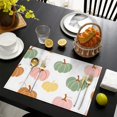 thumbnail image 4 of Fall Pumpkins Pattern Summer Placemats Table Placemats Set Of 4-Linen Kitchen Washable Placemats Table Mats 12"x18" Non-Slip Heat Resistant, 4 of 6