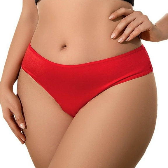 Iyufng Plus Size Panties for Women,Women's Panties Women's Solid Lace Sexy Mid Waist Comfortable Ultra-thin Breathable Underwear,Womens Panties