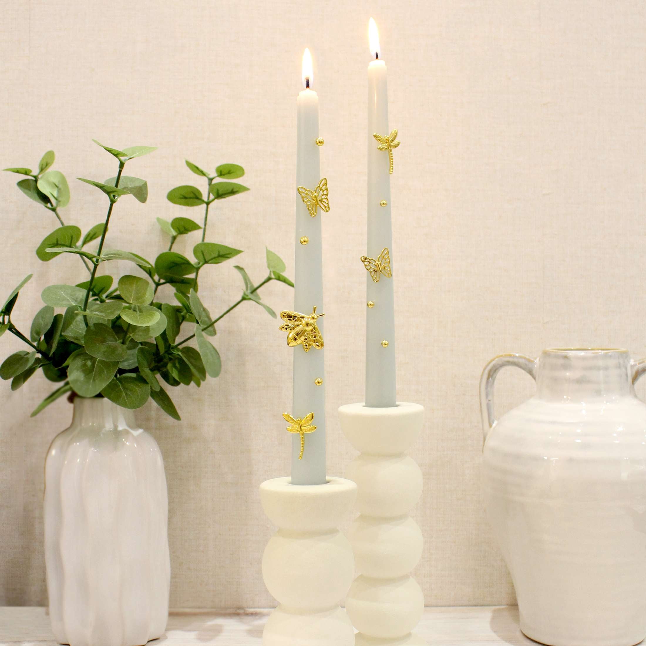 Mainstays Botanical Bug Candle Charms Set for Flute, Pillar, and Votive Candles