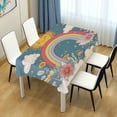 thumbnail image 4 of Yayeee Tablecloths 54" x 54" Rectangle Wrinkle Resistant Party Table Cover, Blue Rainbow, 4 of 8