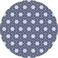 thumbnail image 1 of Ahgly Company Tapis d'Intérieur Ronds Transitionnels Bleus Lavables à la Machine, 8 Pieds Rond, 1 of 7