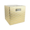 thumbnail image 1 of Design Imports CAMZ37960 Cube de Rangement Carré en Polyester 13 x 13 x 13 Po, Or, 1 of 2