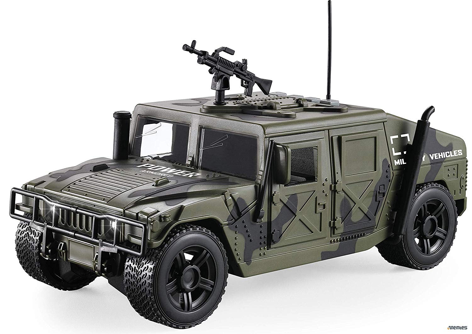Memtes Friction Powered Military Fighter Army Truck Toy with Lights and