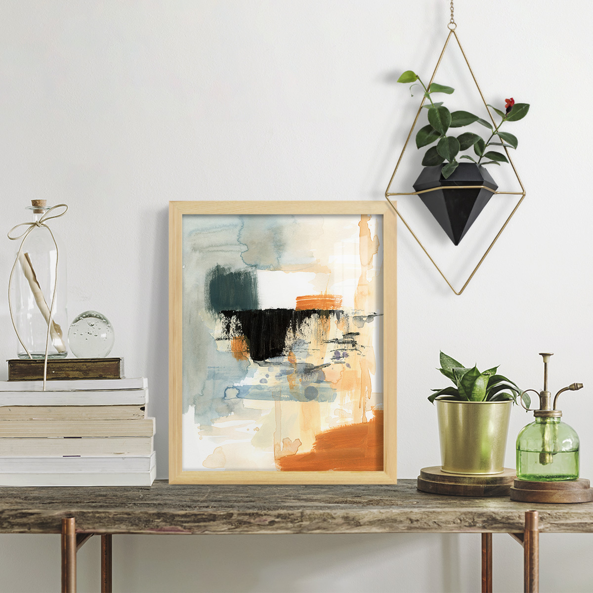 Seria IV - Framed Print w/glass - Natural Wood