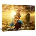 thumbnail image 1 of Tableau imprimé sur toile Design Art sirène de la mer et bateau, 1 of 2