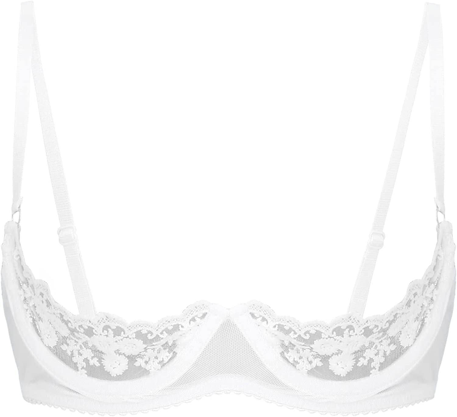 MSemis Woman's Underwire Push Up Shelf Bra 1/2 Cup Demi Balconette ...