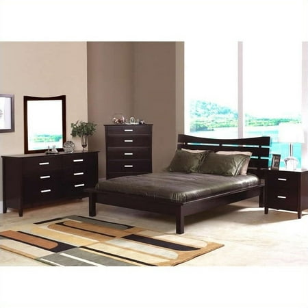 Coaster Auburn Queen Platform Bed 6 Piece Bedroom Set In Cappuccino
