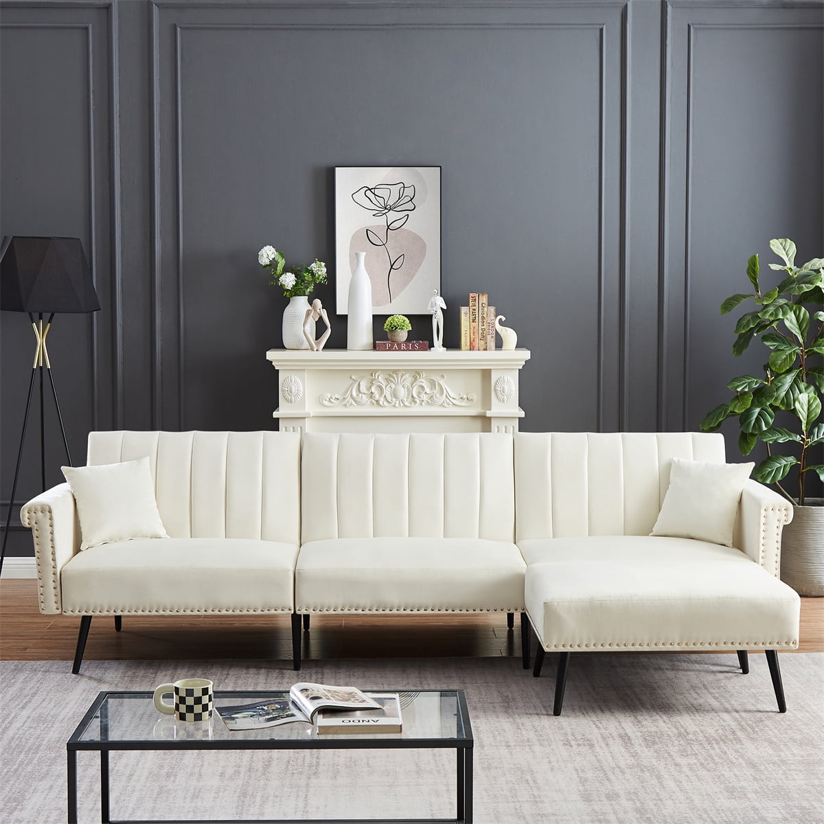 Convertible Sleeper Sofa Bed, Sectional Sofa Bed, LShape Sectional