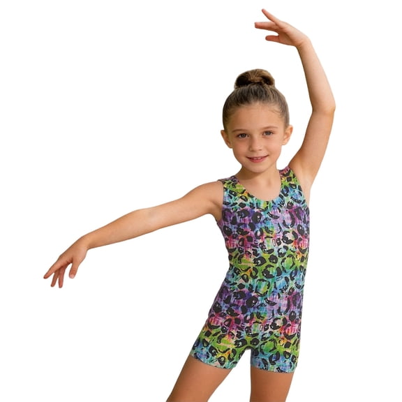 Wsysadlol Gymnastics Leotards for Girls Sparkly One-Piece Pro Kids Unitard with Shorts
