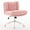 Pink, variant on PORKISS Vanity Chair Makeup Chair, Home Office Chair, Ergonomic Desk Chair with Soft Faux Alpaca, Adjustable Swivel Task Computer Chair with Wheels, Cream