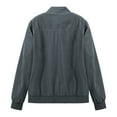thumbnail image 4 of AZoiNM Men's Stand Collar Zip Jacket Loose Fit Lightweight Casual Long Sleeve Spring Fall, 4 of 10