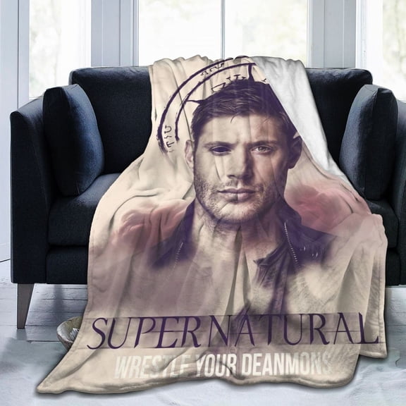 Supernatural Flannel Blanket Funny Ultra-Soft Micro Warm Throw Blanket For Boys Girls Young Adults, Warm Flannel Blanket For Living Room Bedroom Couch Bed 50"X40"