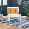 thumbnail image 5 of Linon Kasey High Back Dining Bench with Storage, 27" Wide, Honey/White, 5 of 20