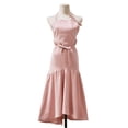 thumbnail image 3 of Delantal de lino y algodón para mujer, vestido de florista envolvente para hornear y tareas domésticas (rosa nude), 3 of 8