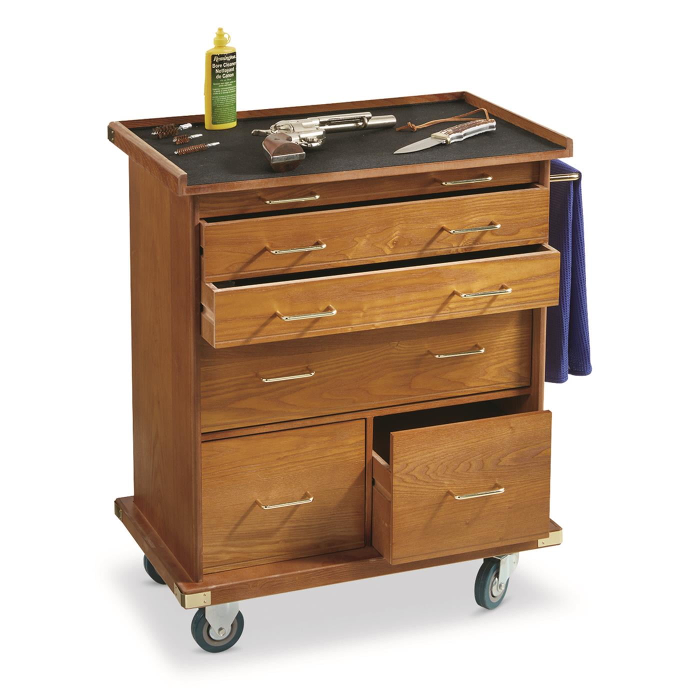 CASTLECREEK Rolling Storage Cabinet Oak