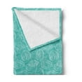 thumbnail image 2 of Sea Shells Soft Flannel Fleece Blanket, Doodle Style Marine Seashells Abstract Lines Background Sea Animals Pattern, Cozy Plush for Indoor and Outdoor Use, 50" x 60", Seafoam White, by Ambesonne, 2 of 5