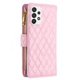 thumbnail image 4 of SaniMore for Samsung Galaxy A73 5G PU Leather Case, Magnetic Clasp Flip Zipper Wallet Cover with Card Slot & Adjustable Kickstand Wrist Strap Full Body Protective Shell for Women Girls, Pink, 4 of 9