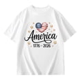thumbnail image 4 of WAYUTE 250th Anniversary Girls Shirts Short Sleeve Graphic Tee for Kids Youth Celebrations Comfort Fit Casual Outdoor, 4 of 4