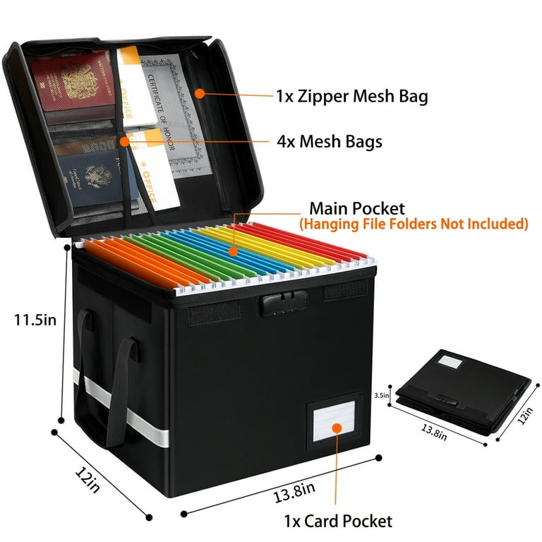 収納ボックス ヴァイン LL BOX VANCORE Fireproof File Box, Locking Document Organizer, Portable