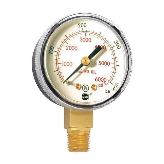 Miller Electric Pressure Gauge,0 to 6000 psi,2" GA145-03