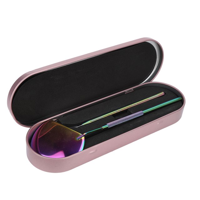 Juego De Pinzas Para Extensión De Pestañas, Kit De Pinzas Para Pestañas, Mango Moleteado, Aspecto De Color, Espejo De Cristal Ligero Y Sencillo Para Salón De Belleza ANGGREK Lash Extension Supplies