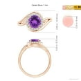 thumbnail image 4 of ANGARA Natural 1.15 Ct. Amethyst with Diamond Halo Engagement Ring in 14K Rose Gold for Women (Ring Size: 3.5), 4 of 9