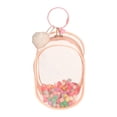 thumbnail image 1 of Mini bolsa de almacenamiento para muñecas, portátil, con cierre de cremallera, para niños y adultos, 12 x 7,5 x 18 cm rosa con bola, 1 of 9